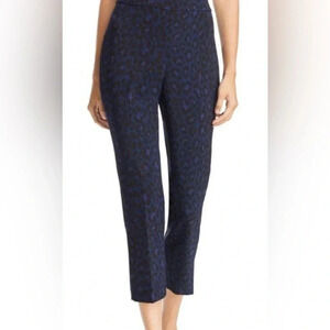 Kate Spade New York Leopard Print Cropped Pants Blue/Black Size 6